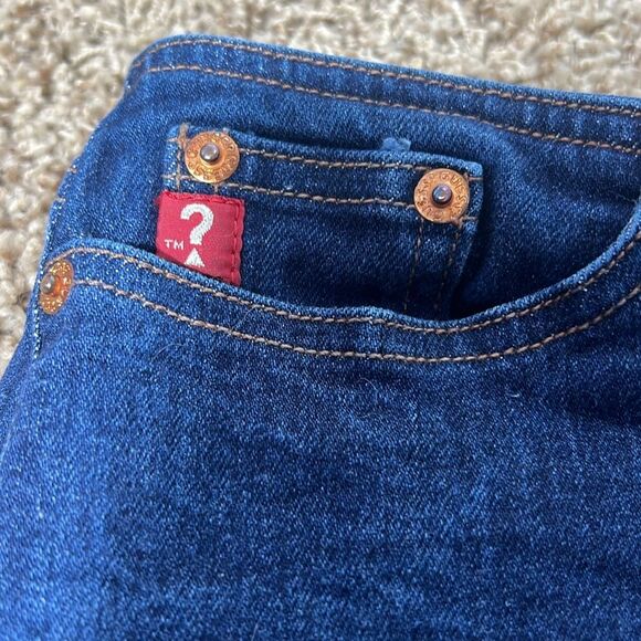 VINTAGE GUESS - Denim Skirt Split in Front Ladies Size 26 Dark Wash - Picture 4 of 11